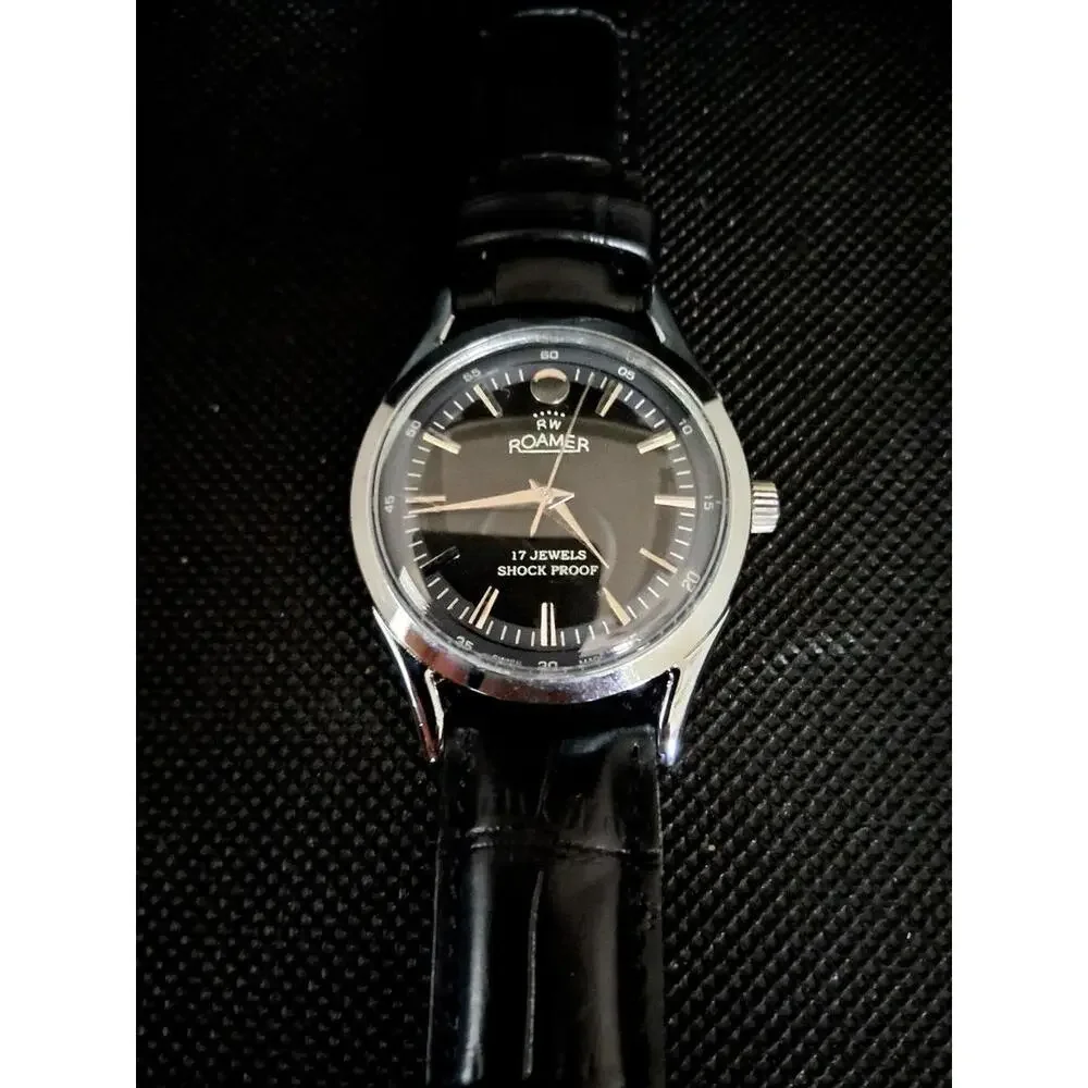 Vintage Roamer Men's Leather Mechanical Watch‎ RARE